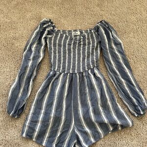 Hollister Blue and White Striped Garment